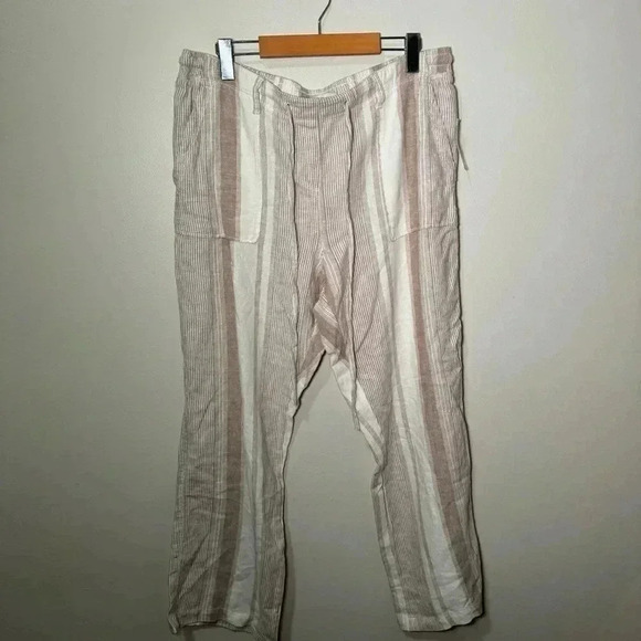 NWT ALEXANDER JORDAN LINEN BLEND BEACHY BOHO WIDE LEG PANT L - Picture 3 of 9